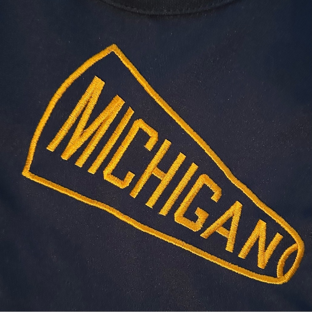 Vintage Michigan Wolverines Baby Cheerleader Jumper Dress Embroidered 2T Girl - Picture 5 of 7